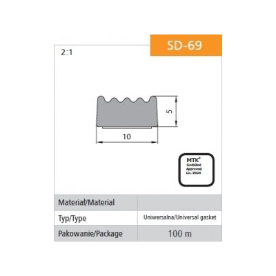 USZCZELKA SAMOPRZYLEPNA CZARNA D-69/4-0 10*5MM MB