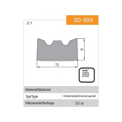 USZCZELKA SAMOPRZYLEPNA CZARNA SD-30/4-0 DGP 15*8MM MB