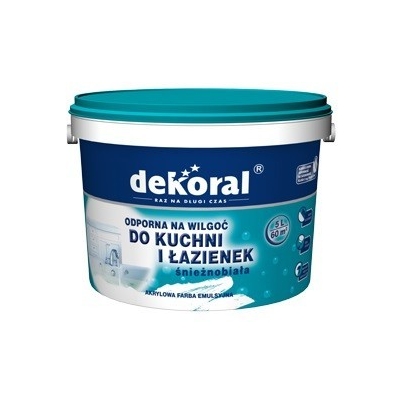 EMULSJA AKRYL WEW ŁAZIENKA&KUCHNIA MALEINAK BIAŁY MAT 10L