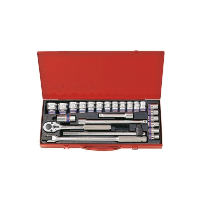 KOMPLET NASADEK 1/2'' 24CZ.KRÓTKIE 6-KĄTNE 10-32MM