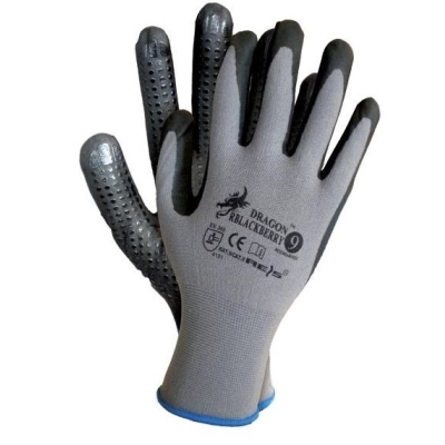 RĘKAWICE LYCRA+NYLON POWLEKANE NITRYLEM RBLACKBERRY ROZM. 9