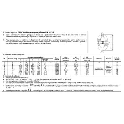 OGNIWO PRZEGUBOWE GM74W-G8 8MM WLL 2T