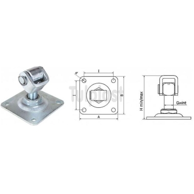ZAWIAS PRZYKRĘCANY M20 H5/10CM POD.10*10CM 143