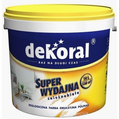EMULSJA AKRYLOWA WEWNĘTRZNA DEKORAL POLINAK BIAŁA 10L
