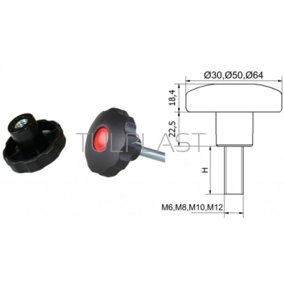 POKRĘTŁO GWIAZDKOWE POK 03 FI 50 M8*38 PP  828