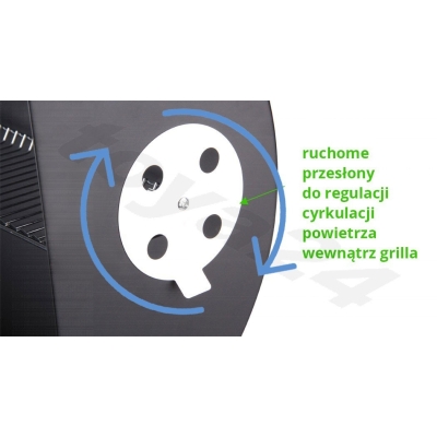 GRILL OGRODOWY Z POKRYWĄ, RUSZT 71CM.