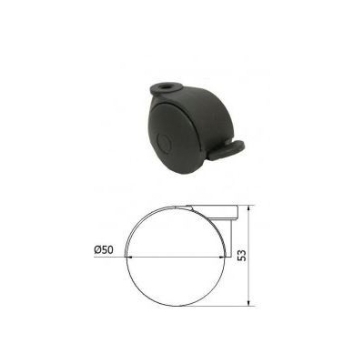 KÓŁKO OBROTOWE KL 50/G GUMA T065