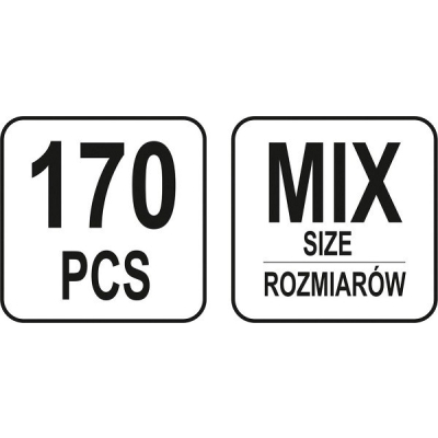 WKRĘTY /PODKŁADKI DO KAROSERII MIX 170SZT