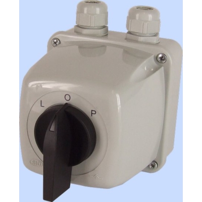 ŁĄCZNIK KRZYWKOWY L-0-P 3P IP44 ŁUK E40-43 W OBUDOWIE
