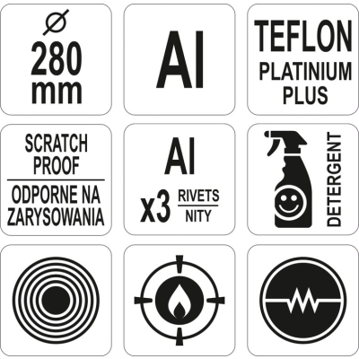 PATELNIA ALUMINIOWA TEFLON 280MM