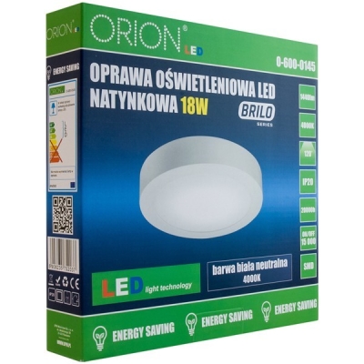 PANEL LED NATYNKOWY OKRĄGŁY BRILO 240MM, 18W, 1440LM