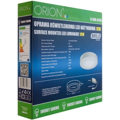 PANEL LED NATYNKOWY OKRĄGŁY BRILO 240MM, 18W, 1440LM