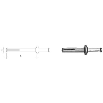 KOŁEK METALOWY WBIJANY 6*30MM 100SZT