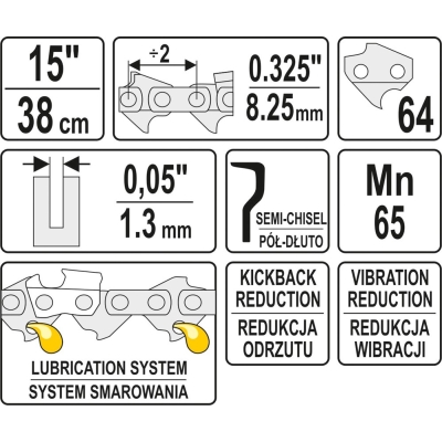 ŁAŃCUCH TNĄCY DO PILARKI 15'' .325 1.3MM 64Z