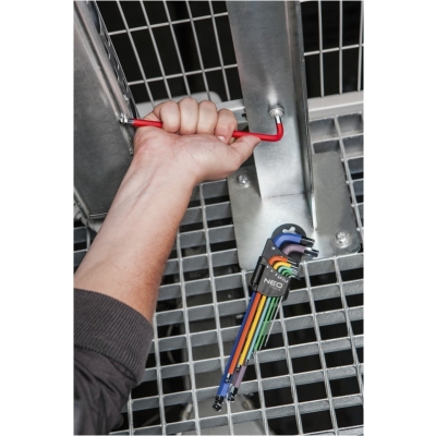 KLUCZE SZEŚCIOKĄTNE 1.5-10MM 9 SZTUK KOLOROWE