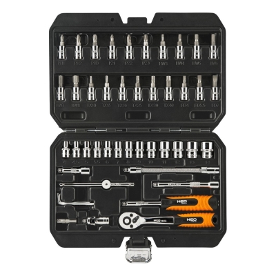 ZESTAW KLUCZY NASADOWYCH 1/4'' 46 CZĘŚCI
