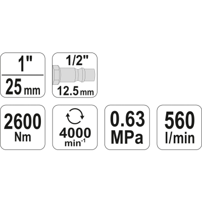 KLUCZ UDAROW 1'' 2600NM KRÓTKI