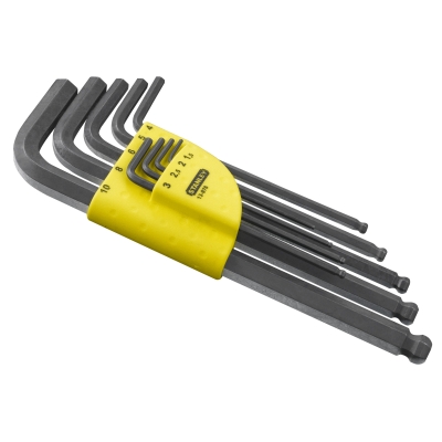 ZESTAW KLUCZY 6-KĄTNYCH DŁUGICH Z KOŃC. KULISTĄ 1.5-10MM