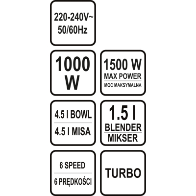 MIKSER PLANETARNY 3W1 1000W 4.5L CZARNY
