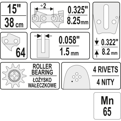PROWADNICA ŁAŃCUCHA DO PILAREK 15'' 325U