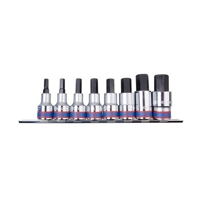 ZESTAW NASADEK Z KOŃCÓWKĄ HEX 1/2'' 9 CZ. KRÓTKIE 6 - 19MM