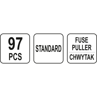 ZESTAW 97 BEZPIECZNIKÓW PŁYTKOWYCH STANDOWYCH