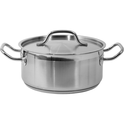 GARNEK NISKI Z POKRYWKĄ ZE STALI NIERDZEWNEJ 24*11CM 5L