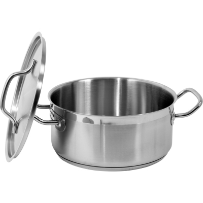 GARNEK NISKI Z POKRYWKĄ ZE STALI NIERDZEWNEJ 24*11CM 5L