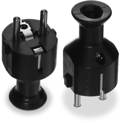 WTYCZKA PROSTA ROZBIERALNA UNI-SCHUKO, 2P+Z 16A, 250V CZARNA