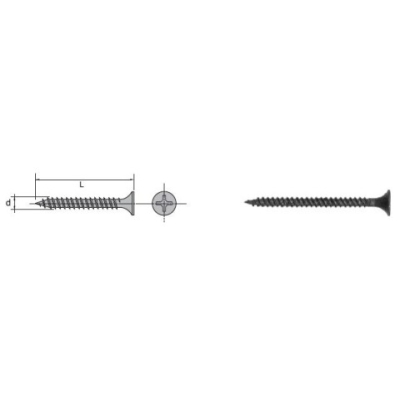 WKRĘT GIPS METAL FOSFATYZOWANY 3.5*45MM
