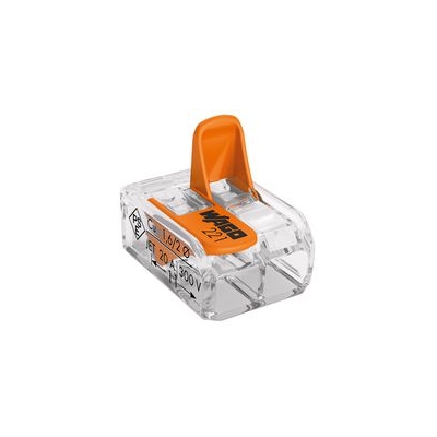 SZYBKOZŁĄCZKA 2X0,2-4MM2 TRANSPARENTNA/POMARAŃCZOWA 221-412