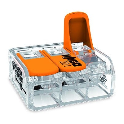 SZYBKOZŁĄCZKA 3X0,2-4MM2 TRANSPARENTNA/POMARAŃCZOWA 221-413