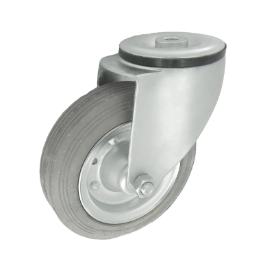 KOŁO METAL-GUMA 160MM OBUDOWA Z OTWOREM SZARE 47S