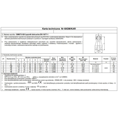 ŁĄCZNIK ŁAŃCUCHA GM073-G8 10