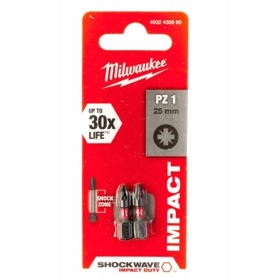 BIT, GROT, KOŃCÓWKA SHOCKWAVE PZ1 25MM 2 SZT.