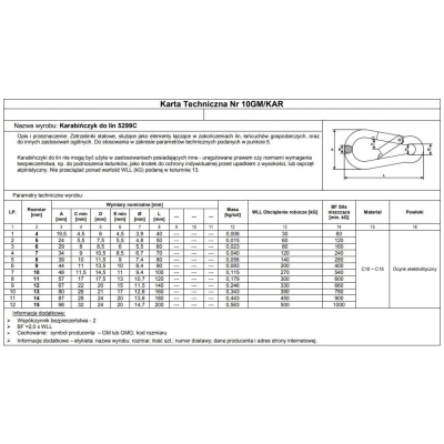 KARABIŃCZYK DO LIN DIN 5299C 14*180MM