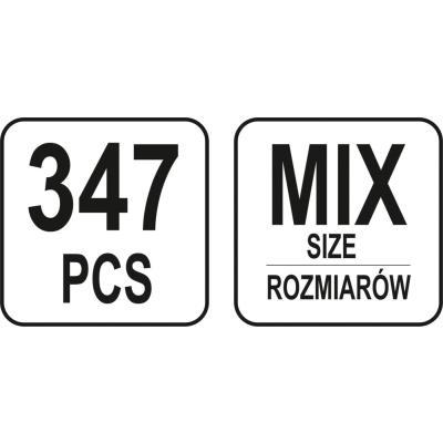 347 SZT WKRĘTY,NAKRĘTKI,ŚRUBY,PODKŁADKI MIX