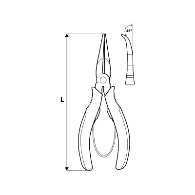 SZCZYPCE PRECYZYJNE WYDŁUŻONE WYGIĘTE 140MM