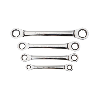 KLUCZE OCZKOWE Z GRZECHOTKĄ 8-19MM ZESTAW 4SZT