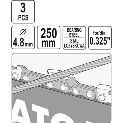 PILNIK OKRĄGŁY DO ŁAŃCUCHÓW 4.8MM 3 SZT.