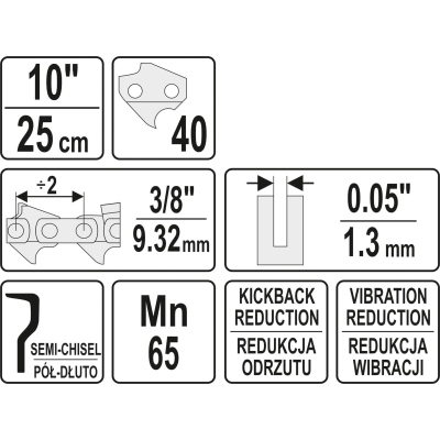 ŁAŃCUCH TNĄCY DO PILARKI 10'' 3.8''