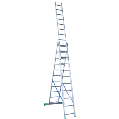 DRABINA ALUMINIOWA 3-ELEMENTOWA 760CM 11+11+11 SZCZEBLI