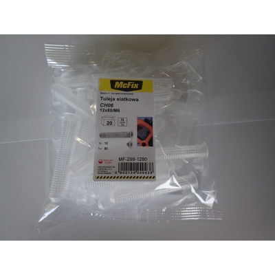 TULEJA SIATKOWA PLASTIKOWA DO ŻYWIC 12*80MM 20SZT
