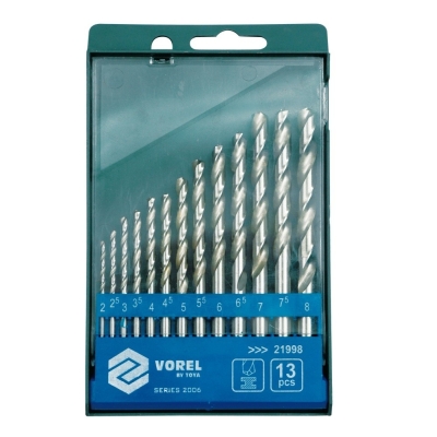 KOMPLET WIERTEŁ DO METALU HSS 2-8MM 13SZT