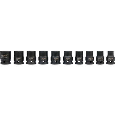 ZESTAW NASADEK UDAROWYCH KRÓTKICH 1/2'' 10 SZTUK