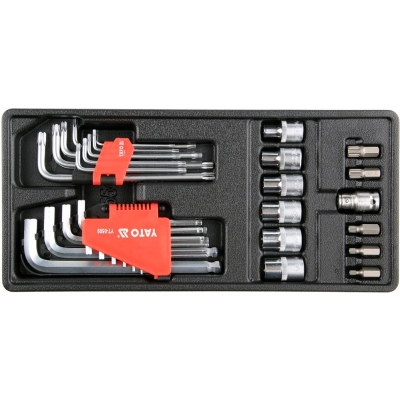 WKŁAD DO SZUFLADY KLUCZE HEX, TORX, NASADKI 31 CZĘŚCI