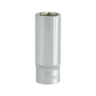 NASADKA DŁUGA 6-KĄTNA CHROMOWANA 3/8'' 17MM
