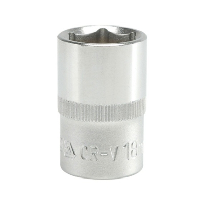 NASADKA KRÓTKA 6-KĄTNA CHROMOWANA 1/2'' 18MM