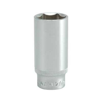 NASADKA DŁUGA 6-KĄTNA CHROMOWANA 1/2'' 27MM