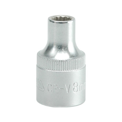 NASADKA KRÓTKA 12-KĄTNA CHROMOWANA 1/2'' 12MM